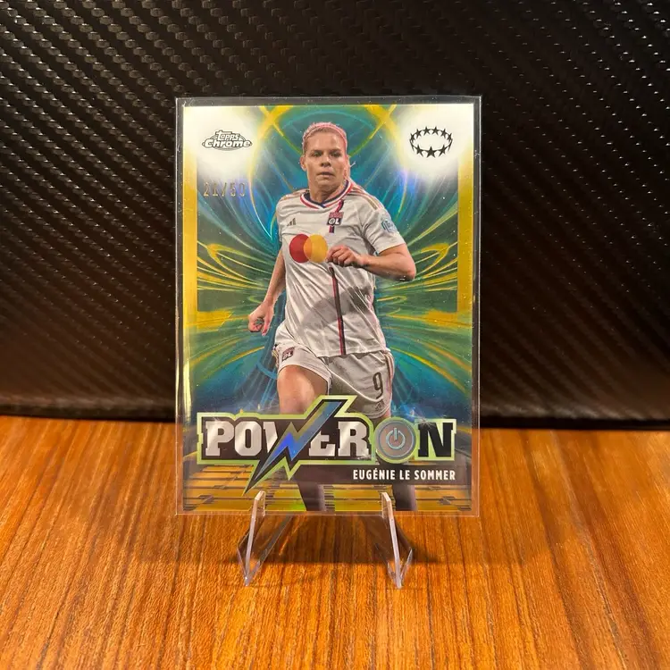 Eugénie Le Sommer 23/24 Topps Chrome UWCL Power On Gold Parallel /50