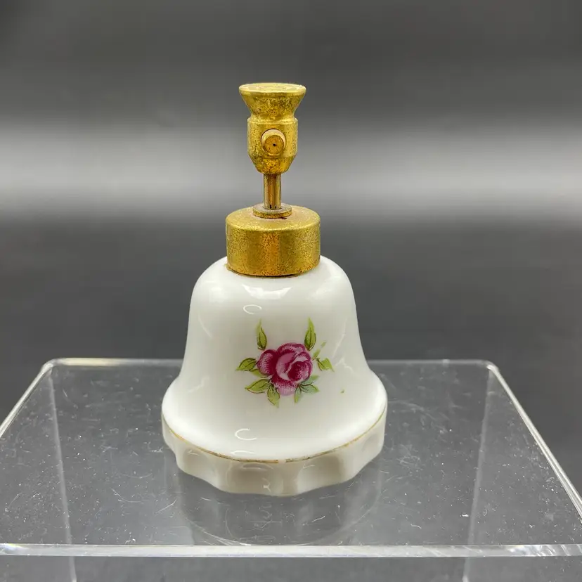 Devilbiss Atomizer Perfume Bottle Porcelain Brass Pump Small Vintage