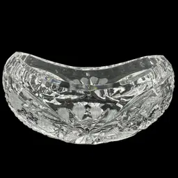 Vintage Bohemian Clear Crystal Open Dish