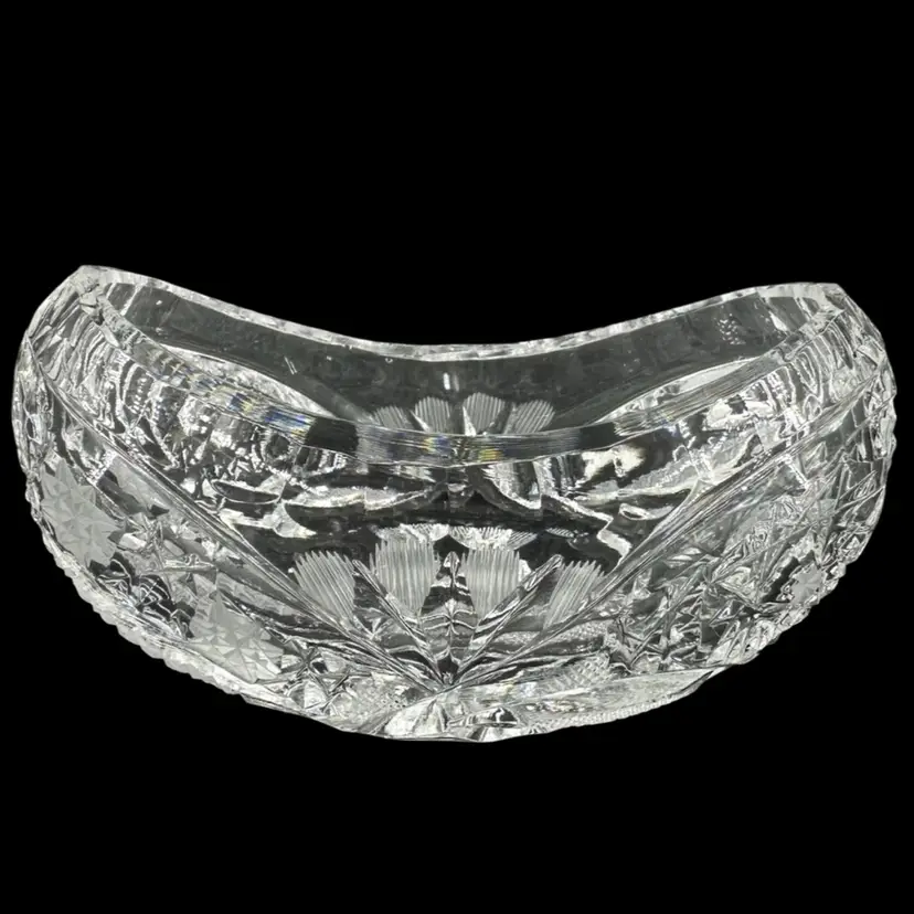 Vintage Bohemian Clear Crystal Open Dish