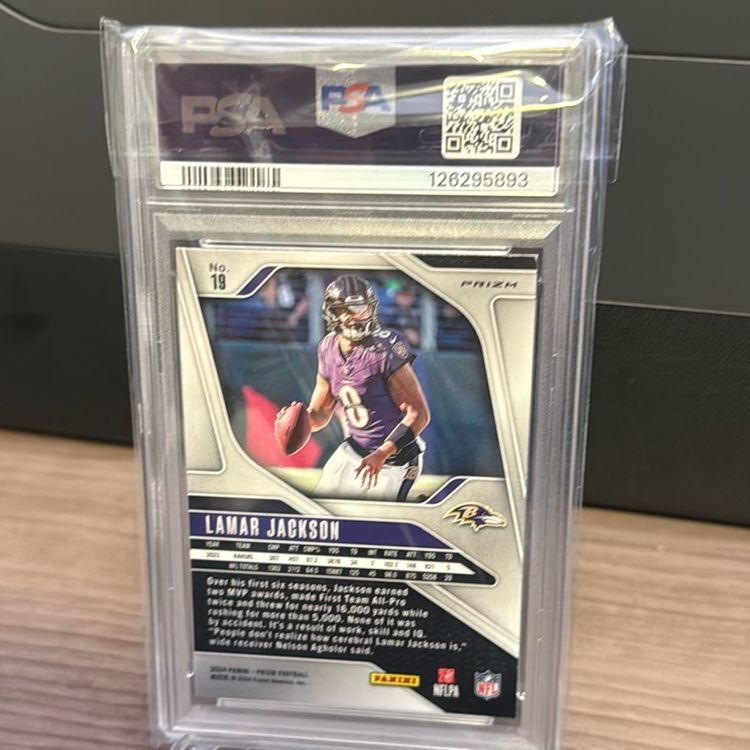 Lamar Jackson 2024 Laser Prizm PSA 8