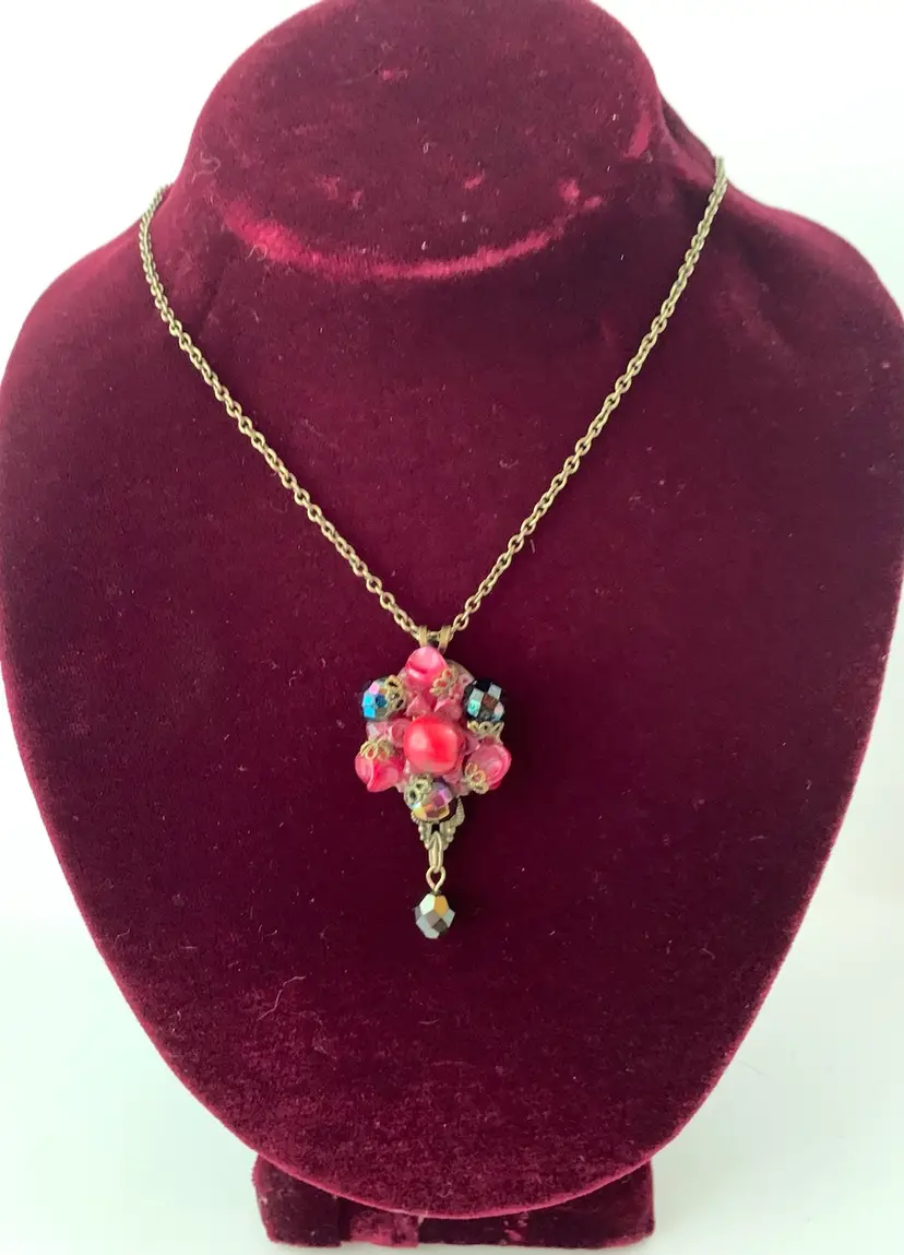 Vintage Earring Pendant Necklace