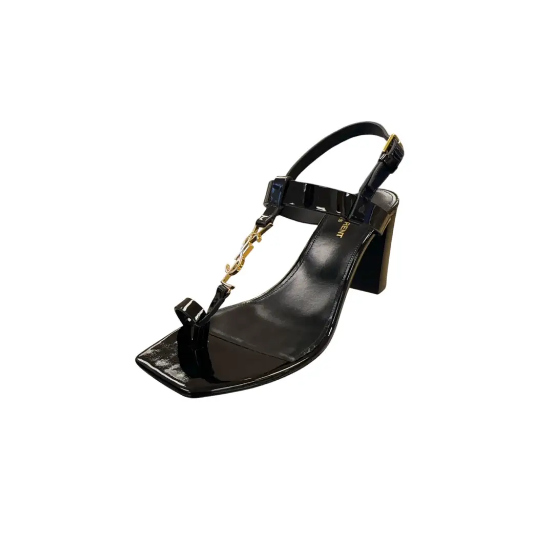 Saint Laurent Black Patent Cassandra Sz 40.5