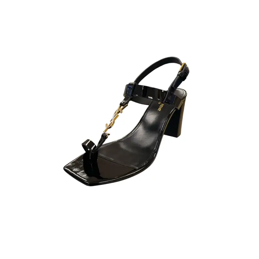Saint Laurent Black Patent Cassandra Sz 40.5