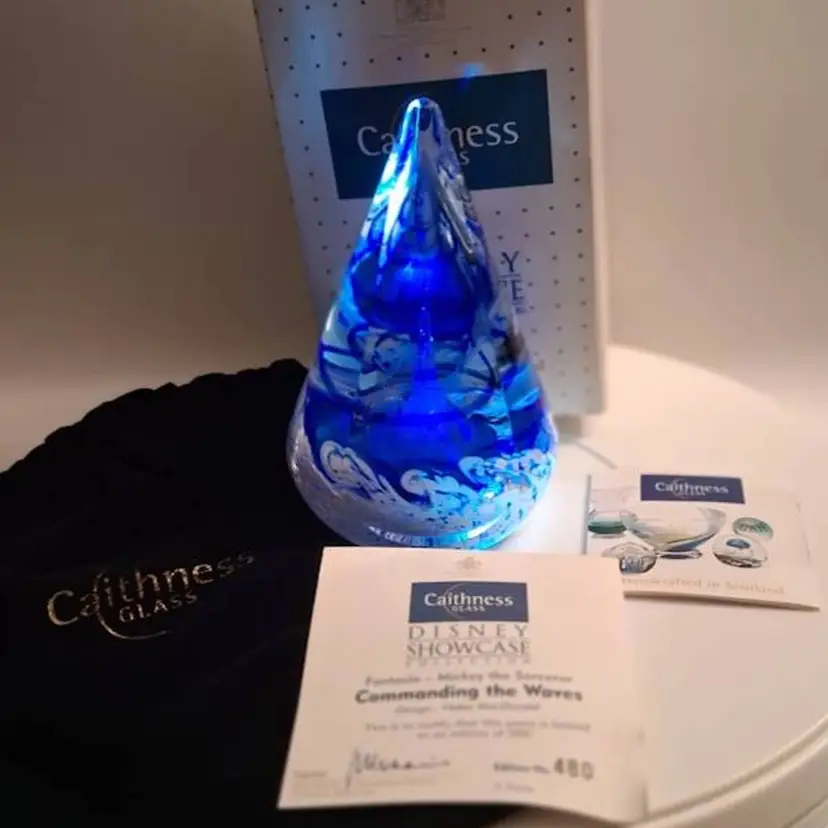 Vintage Caithness Scotland Disney, COMMANDING THE WAVES, Helen MacDonald LE Paperweight, NEW IN BOX!