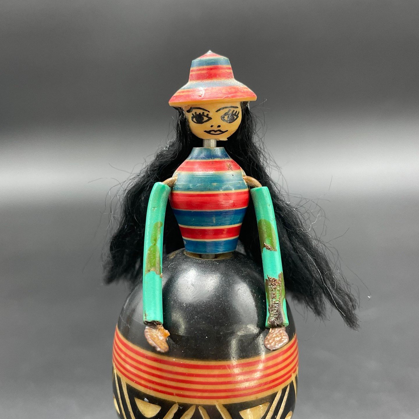 Niknax · Handcrafted Painted Wooden Folk Art Lady Woman Doll Figurine