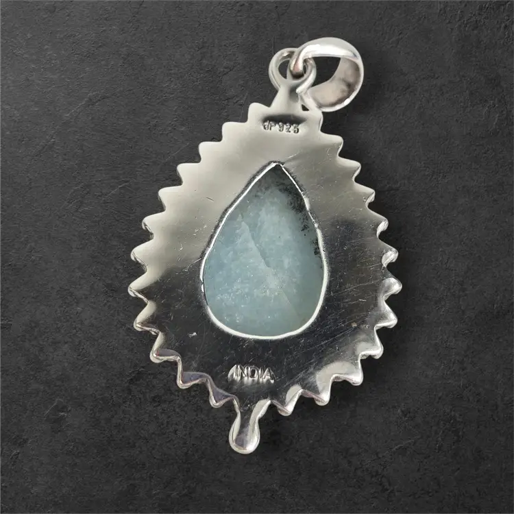 Doug Paulus Blue Quartz Sterling Drop Pendant