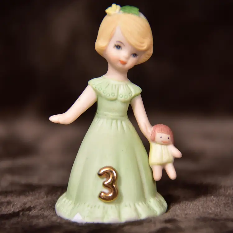Growing Up Birthday Girls 1981 Vintage 3 Year Old Enesco Blonde