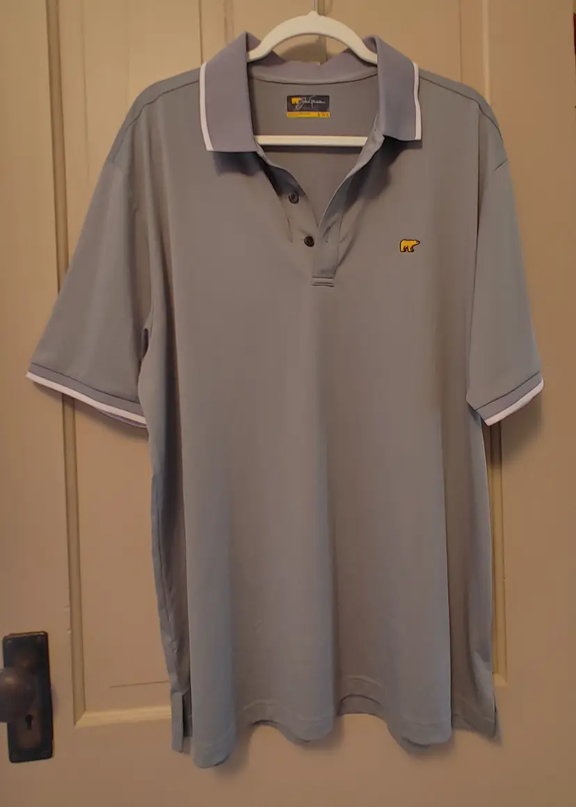 Men's Top- Brand: Jack Nicklaus. Size XL. Grey shirt with collar. 100% polyester. No callouts.