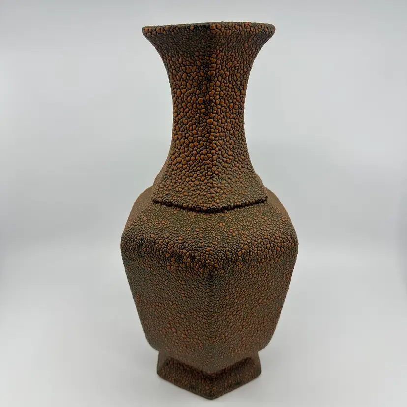 Vintage Haegar C. 1970s Lizard Skin Ceramic Pottery Vase