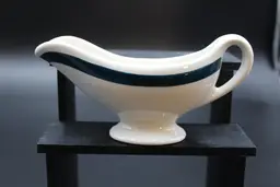 #2 - 1935 Walker Gravy Boat, Diner China Style with think green band