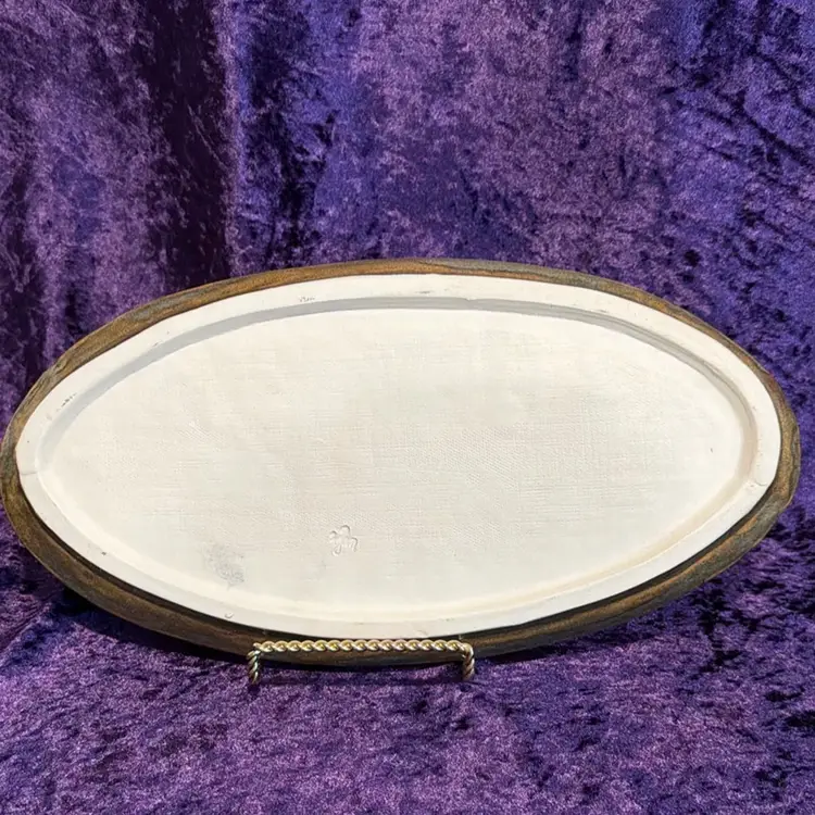 Gorgeous, Vintage MCM oval floral pottery Platter