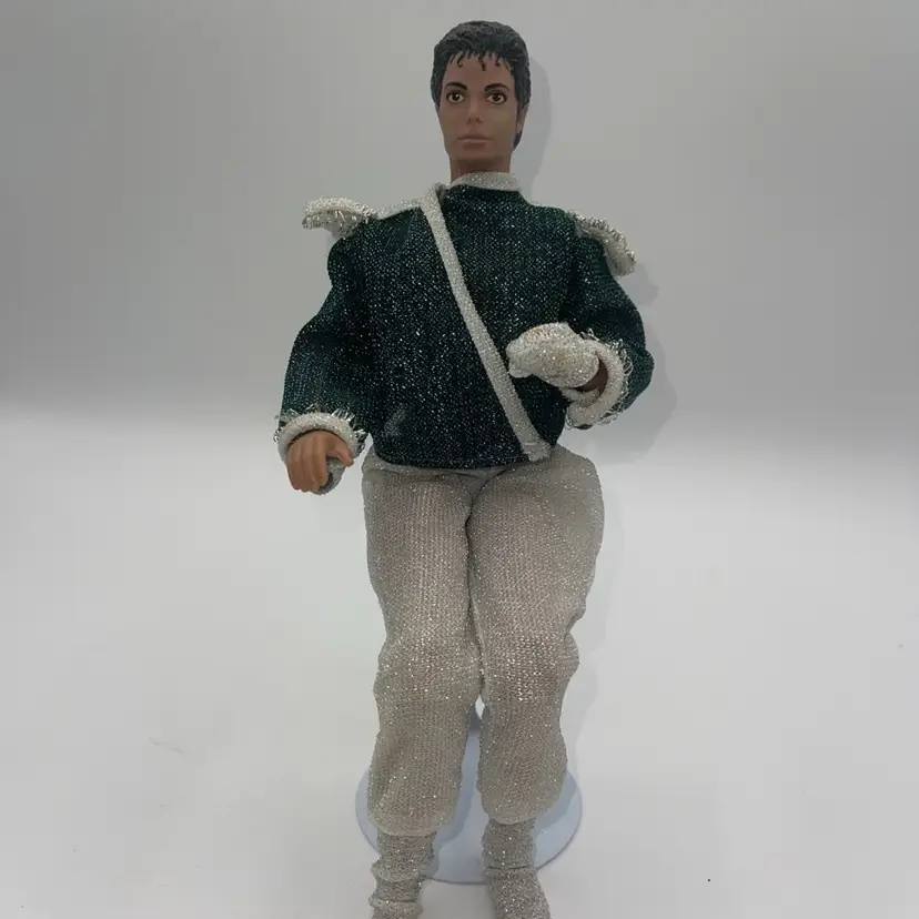 Vintage 1984 LJN Michael Jackson Doll With One Glove Rare Metal Stand
