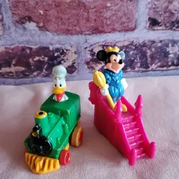 Mickey Prince (friction pull) BK Kids Club 1991 Toy & 1988-89 Donald Duck McDonalds Wind up Toy-Both Work
