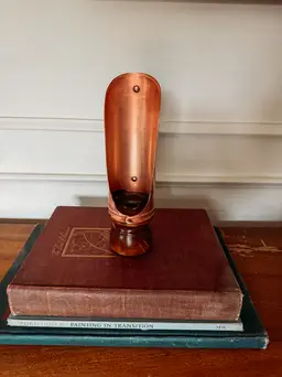 Vintage Copper & Wood Candle Holder