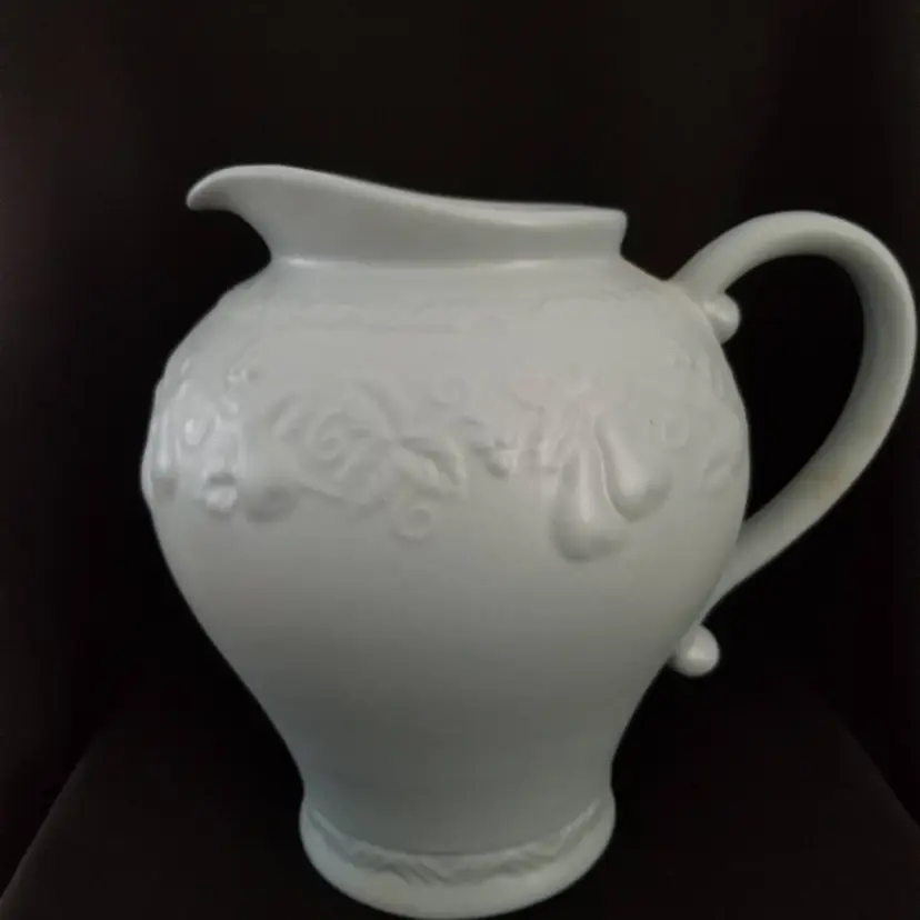 Vintage Blue Pottery Pitcher