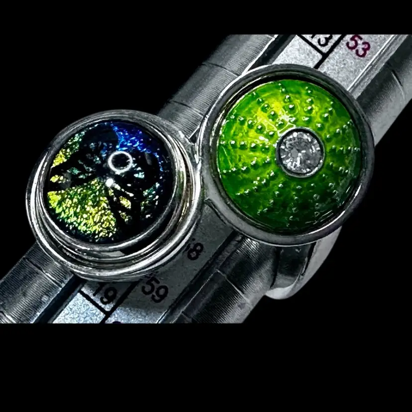 Kameleon Sterling Silver JewelPop Ring & 4 925 Charms Sz 8