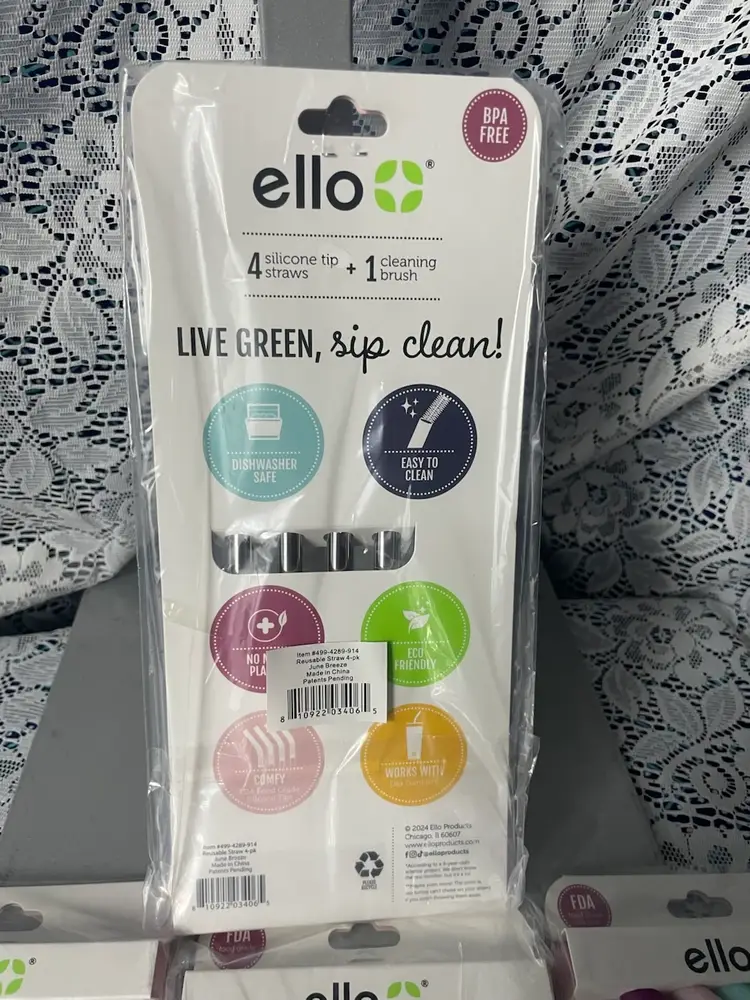 4pks. Of Ello Stainless Steele Straws
