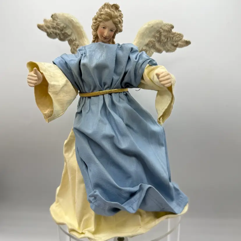 Cartapesta Style Blue Rob Angel Tree Topper