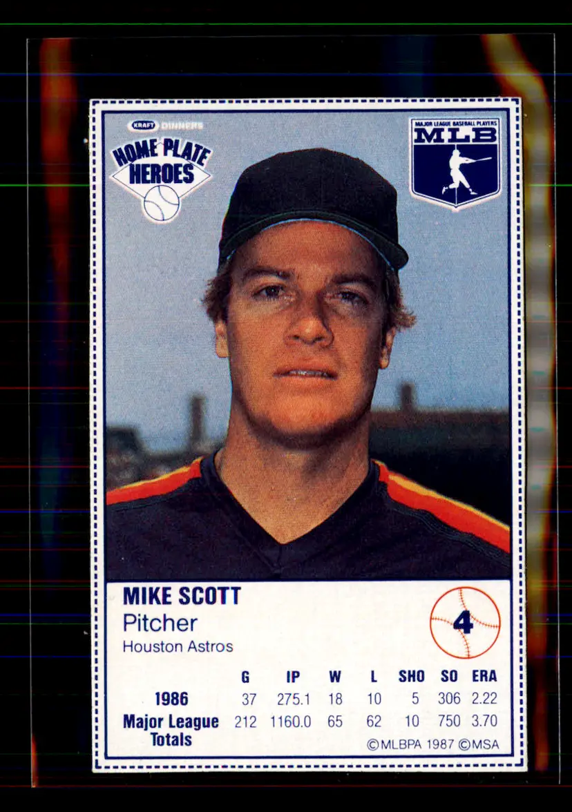 Mike Scott 1987 Kraft Home Plate Heroes #4 - (pk1c) - Houston Astros