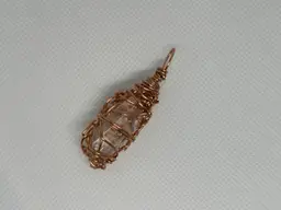 Charged Quartz Crystal Copper Wire Pendant