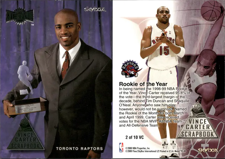 Vince Carter 10-Card Lot Raptors Rookie Era Fleer UD Skybox Topps C3070