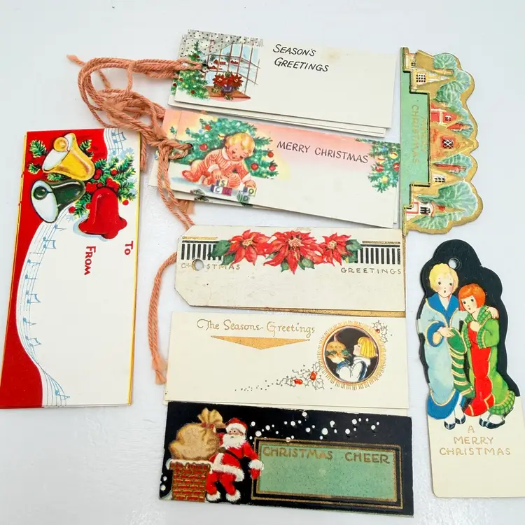 Large Lot Of Vintage Christmas Gift Tags In Various Styles