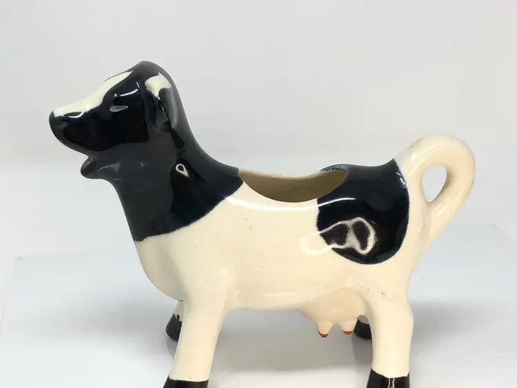 Black and White Holstein Cow Ceramic Cream Pitcher