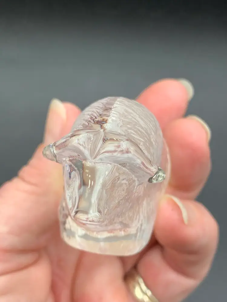 lol Hadeland Norway Glass Musk Ox Bison Buffalo Figurine 3” Vintage Scandinavian Glass