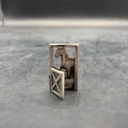 J Johnette Pewter Horse & Baby Articulated Door Brooch Pin Equestrian