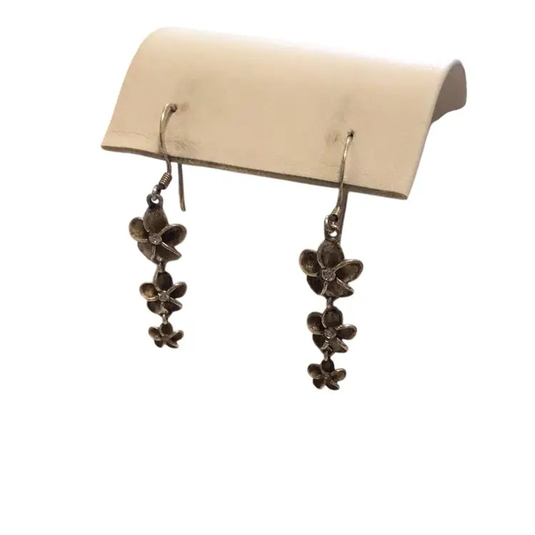 Sterling Plumeria Earrings