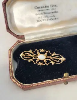 Vintage 14k Gold Filled Genuine Opal Victorian Style Pin Brooch