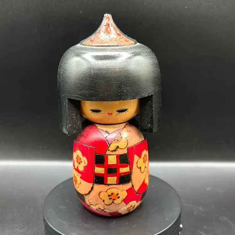 Tohoku Region Temple Kimono Japanese Kokeshi 5” No Noted Flaws Signed