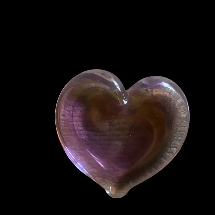 Youghiogheny Signed Heart Paperweight 2 7/8 X 3 Inches