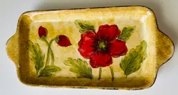 Pretty Poppies Platter - Hand Painted - MAXCERA