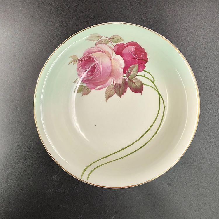 Antique Zeh Scherzer Co. Bavaria Rose Motif Serving Bowl