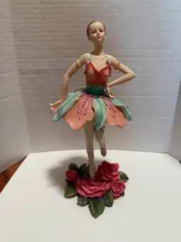 Vintage ballerina dancer flower garden