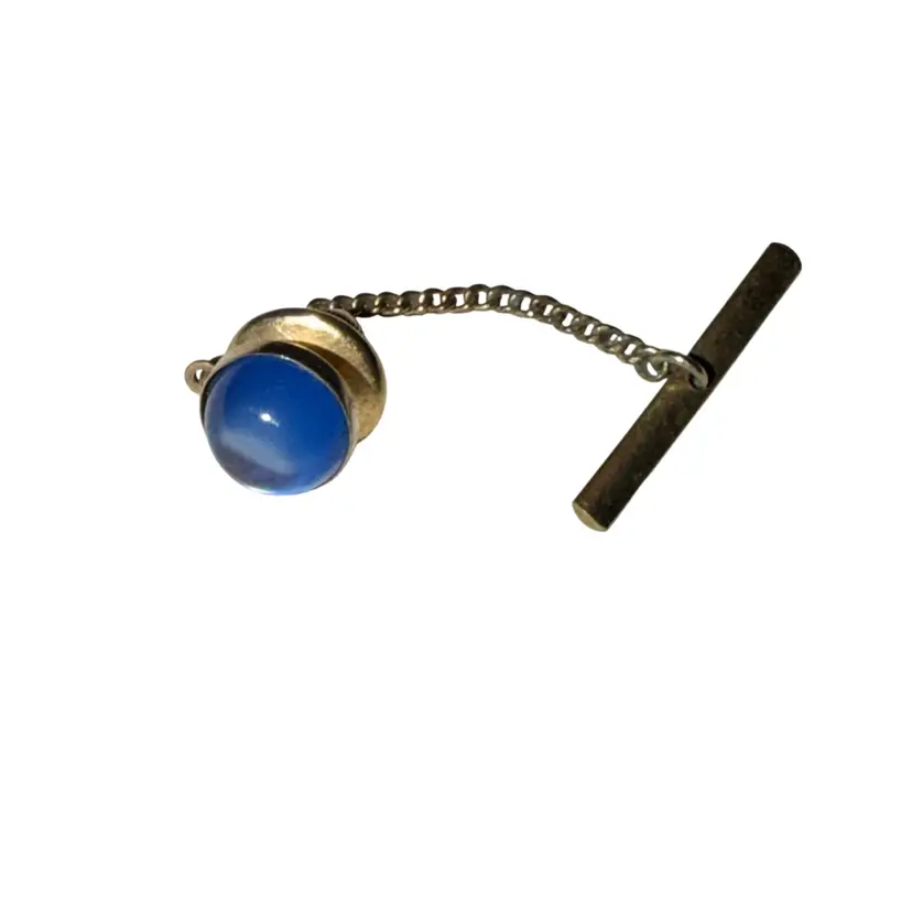 Vintage 40's SWANK Bubble Blue Moonglow Tie Tack Tie Pin