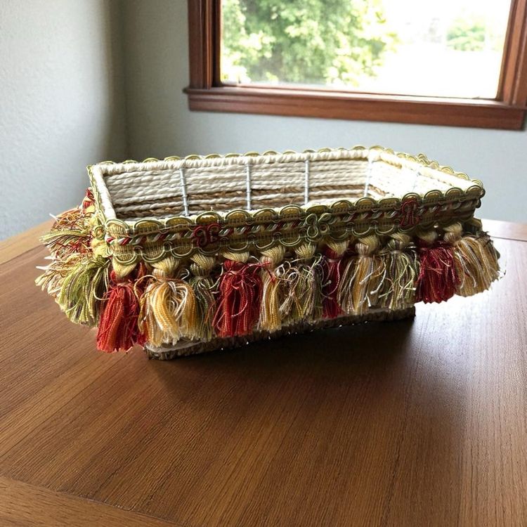 Boho/Renaissance Tassel basket