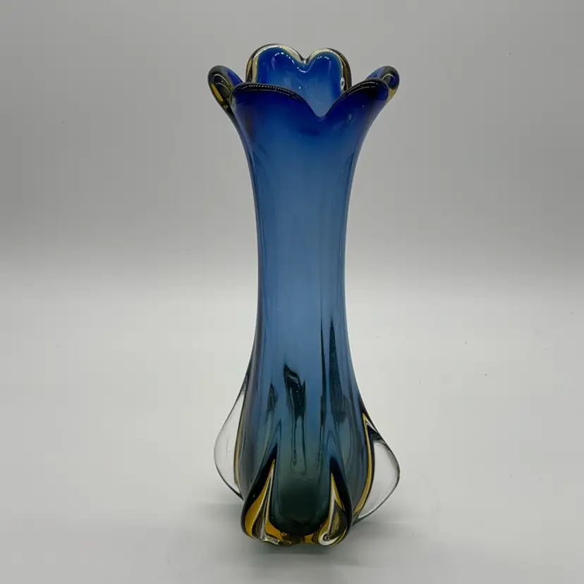 Vase Large MCM Murano Glass Italy, 1960s - 13”H