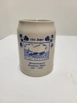 Vintage Authentic German Beer Tankard / Stein "Klosterbrauerei" Design