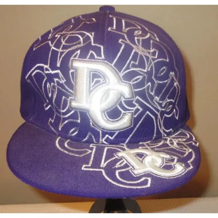 Washington DC Purple Embroidered Flat Bill Cap Small