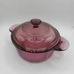 Corning Vision Ware Cranberry Casserole Dish 1 Qt 1174 Pyrex V1C Lid