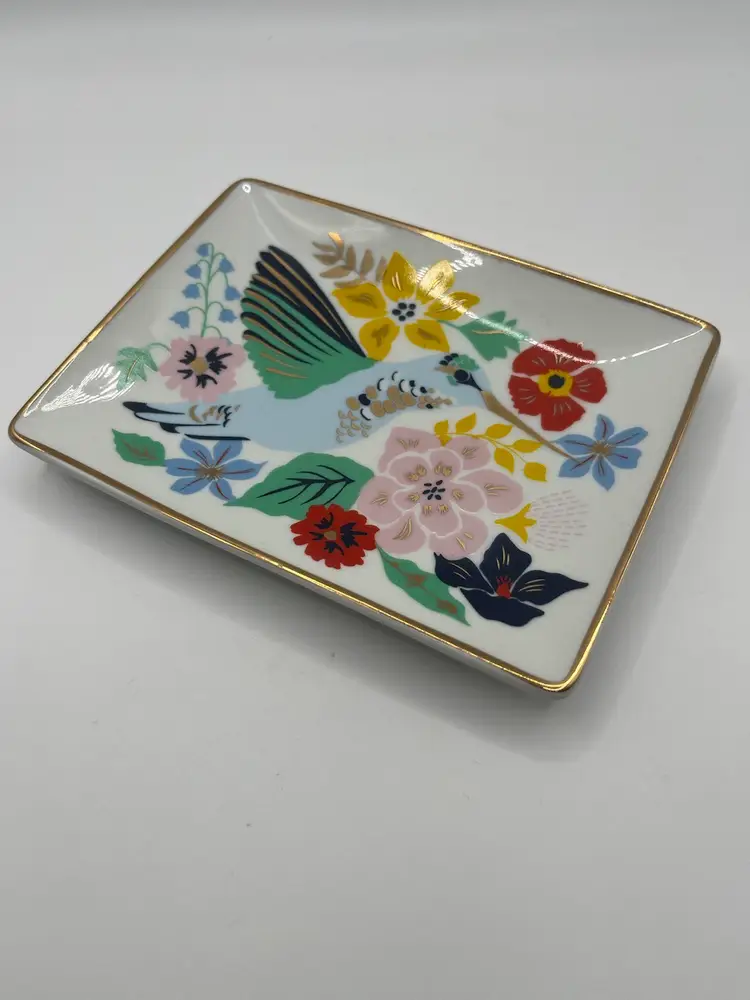 Paper Source Trinket Dish Floral Hummingbird