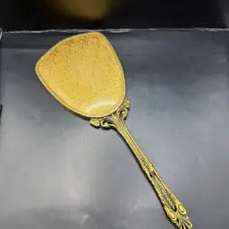 Hollywood Regency Gold Filigree Vintage Vanity Hand Mirror 12.5”