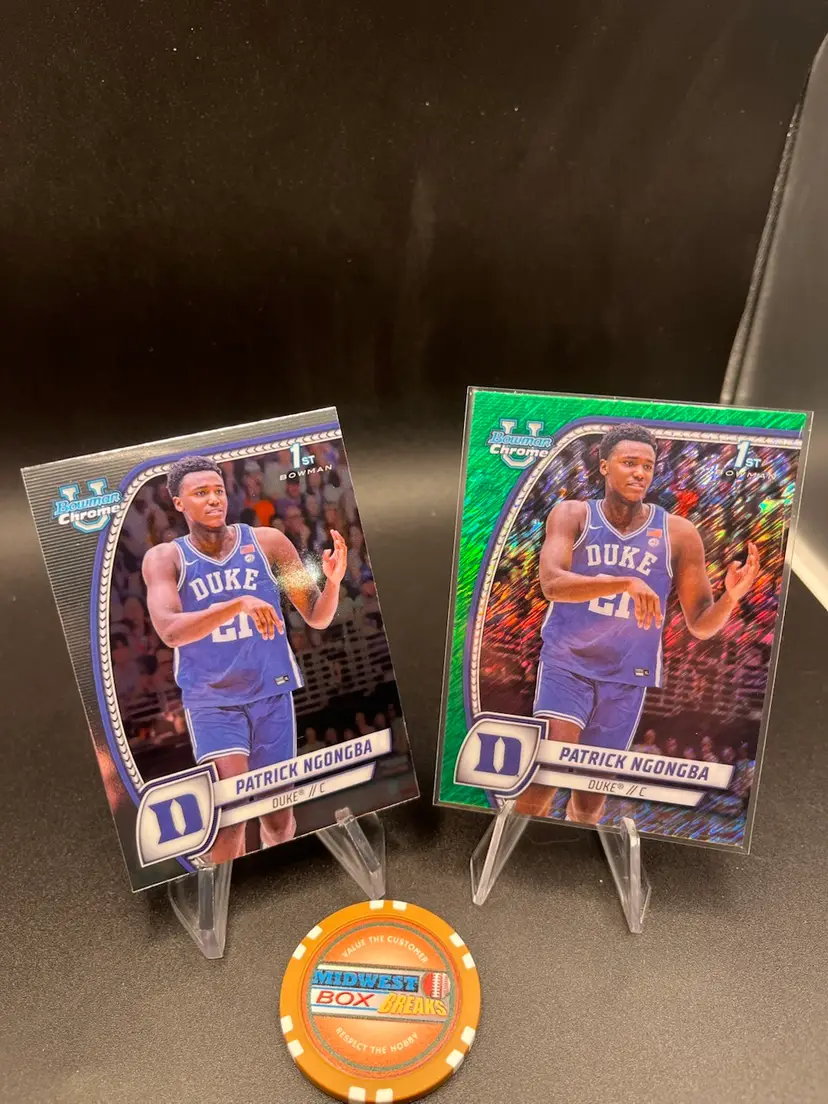 Patrick Ngongba Green Shimmer & Base 24-25 Bowman Chrome University Duke Blue devils