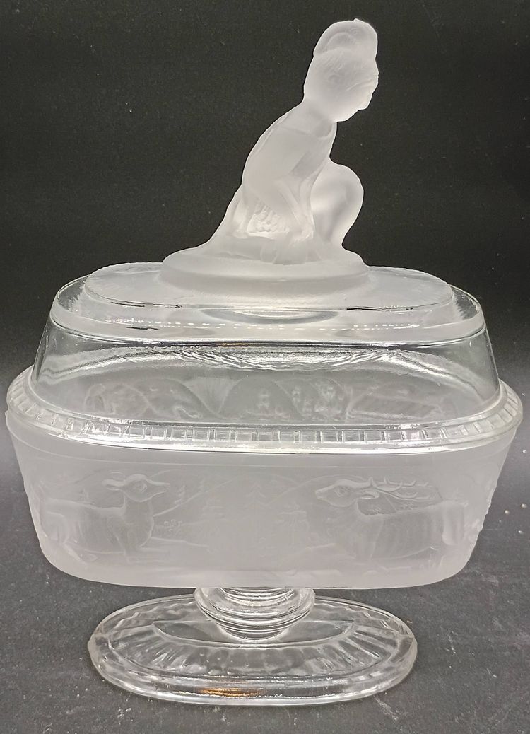 Vintage Reproduction of Westward Ho Gillander & Sons Oval Covered Compote Candy Dish