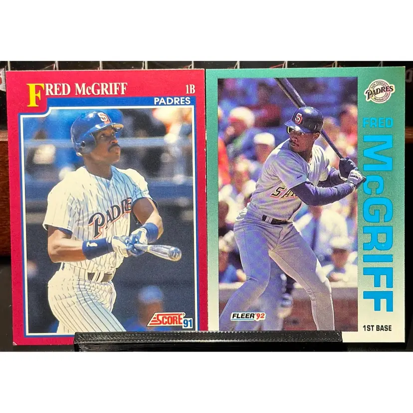 Fred McGriff San Diego Padres Lot: 1991 Score (#58T) & 1992 Fleer (#614)