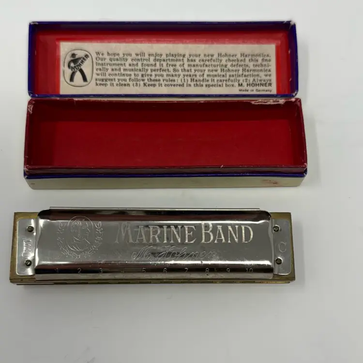 Hohner Marine Band Harmonica In Its Original Box
