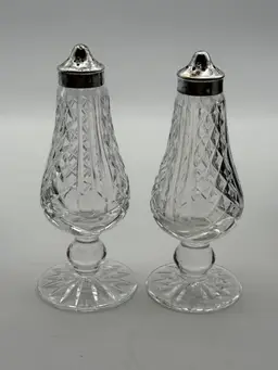 Vintage Waterford Crystal Lismore Pedestal Salt and Pepper Shakers